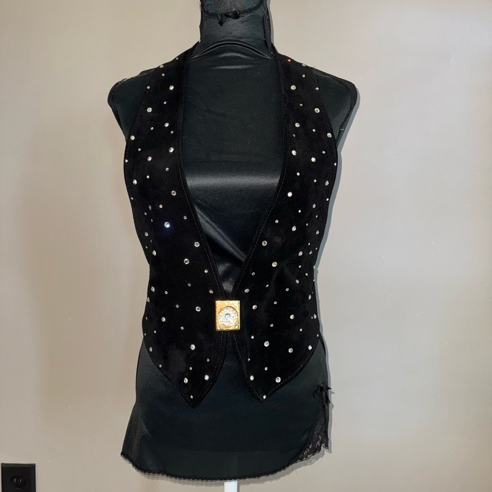 Cache velvet leather women’s vest